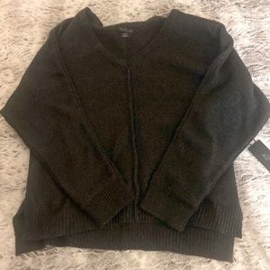 NWT SUPER SOFT dark gray V Neck sweater